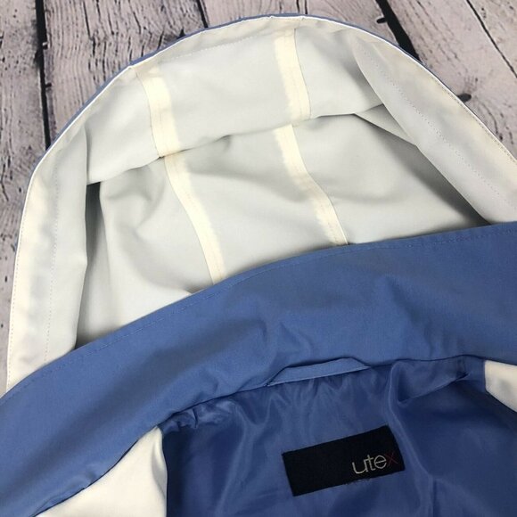 Utex Winter Raincoat Jacket Blue Detachable Hood Windbreaker Full Zip Sz Medium - Picture 4 of 12